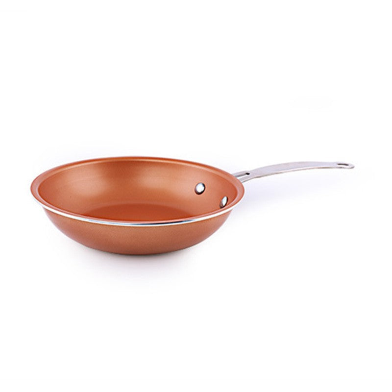 Handmade Hammered Red Copper Frying Pan with Stainless Steel Core - 5.6 In